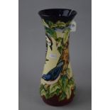 A LARGE MOORCROFT POTTERY VASE, 'Inglewood' pattern decorated with woodpecker and other birds in