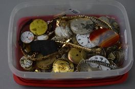A MIXED LOT OF WATCH PARTS, etc