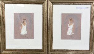 KAY BOYCE 'EMILY AND ELLIE', a pair of limited edition framed prints, 264/650, signed, numbered