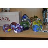 NINE CAITHNESS GLASS PAPERWEIGHTS, to include 'Bob The Fish', 'Windfall', 'Swish', 'Daydreams', '