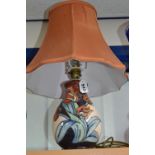 A MOORCROFT POTTERY LAMP BASE WITH SHADE, Red Tulip pattern, impressed marks to base, height
