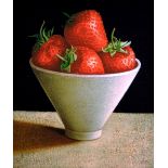 SUSAN SMITH, 'BOWL OF STRAWBERRIES', a print from a proof run of five, unsigned, unframed, 35cm x