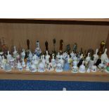 A COLLECTION OF ORNAMENTAL BELLS, to include Mason's, Wedgwood, Spode, Coalport, cut glass, brass