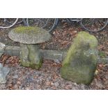 TWO STADDLE STONE BASES, and one composite top (2)