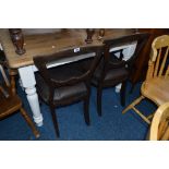 A SET OF FOUR VICTORIAN MAHOGANY DINING CHAIRS