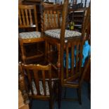 A STAG MINISTRAL ROUND DINING TABLE, a set of four oak bulbous leg chairs and six various other