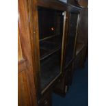 AN OAK DRESSING TABLE, and a oak bookcase top (2)