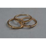 THREE MIXED 18CT GOLD DIAMOND RINGS, ring size all L1/2, approximate weight 4.6 grams