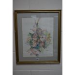 WINIFRED RAWSTHORPE (FL 1949-52) a colour pencil sketch of a bunch of flowers, signed lower right,