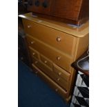 A BLONDE STAG CHEST, of three short and four long drawers