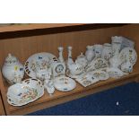 ANYSLEY 'COTTAGE GARDEN' TRINKETS, VASES, etc, to include two timepieces, Teddy Bear and Owl