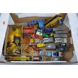 A QUANTITY OF UNBOXED AND ASSORTED PLAYWORN DIECAST VEHICLES, to include Corgi Major Toys American