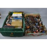 A COLLECTION OF BOXED AND UNBOXED CAST METAL AND PLASTIC MODEL SOLDIERS, assorted scales, sizes,