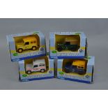 FOUR BOXED ERTL DIECAST LAND ROVER MODELS, 1/32 scale, A.A Service, No.2596, Police, No.2597,