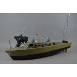 A WOODEN SCRATCH OR KIT BUILT RADIO CONTROL MODEL R.A.F. RESCUE/PATROL BOAT, not tested, constructed