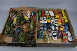 A QUANTITY OF UNBOXED AND ASSORTED PLAYWORN DIECAST VEHICLES, to include assorted Dinky and Corgi