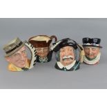 FOUR ROYAL DOULTON CHARACTER JUGS, 'Beefeaters' D6206, 'Old Charley' D5420, 'Sancho Panca' D6456 and