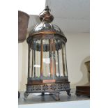 A MODERN METAL/GLASS LANTERN, height approximately 60cm