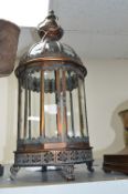 A MODERN METAL/GLASS LANTERN, height approximately 60cm