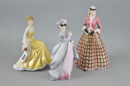 THREE ROYAL WORCESTER FIGURES, 'Golden Wedding Anniversary', 'Masquerade' and limited edition '