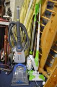 A VAX CARPET CLEANER, and two electric floor mops (3)