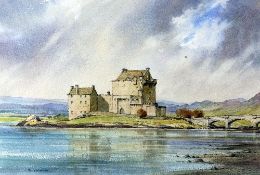 HOWE BENNETT, 'THE CASTLE', an original watercolour painting, signed by the artist, mounted and