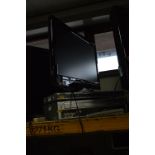 A TOSHIBA 22' LCD TV, a Bush DVD player and a Sharp video/dvd player (one remote) (3)