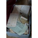 A SUITCASE OF EPHEMERA, to include Newspapers, photos, cigarette cards etc