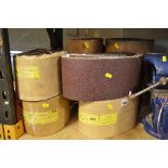 FIVE BUNDLES OF TEN SANDING BELTS, two packs at 1220 x 150, 80 grade, one pack at 1090 x 150, 100m