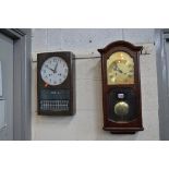 TEMPUS FUGIT WALL CLOCK, and a Seiko 30 day wall clock (2) (two winding keys)