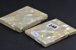 TWO MOTHER OF PEARL CARD CASES