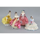 FOUR ROYAL DOULTON FIGURES, 'Genevieve' HN1962, 'Southern Belle' HN2229, 'Coralie' HN2307 and 'Day