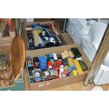 TWO TRAYS OF DIE CAST VEHICLES, DINKY, MATCHBOX ETC