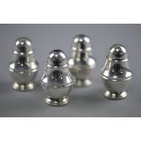 FOUR SILVER SALT/PEPPER