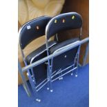 TWO MODERN CHROME FRAMED FOLDING CHAIRS