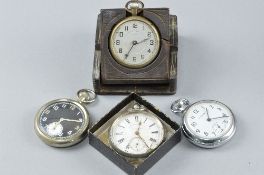 FOUR POCKET WATCHED TO INCLUDE, military marked GS/TP Broad Arrow 035767 together with silver (