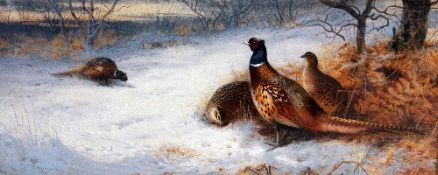 ARCHIBALD THORBURN 1816-1935, 'PHEASANTS IN THE SNOW', a limited edition print 126/195, with