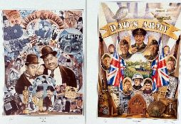 KEITH TURLEY, two limited edition prints, 'Dads Army' 209/1000, 'Stan and Ollie' 95/1000, signed and