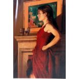 MARK SPAIN, 'THE RED DRESS', a limited edition print 119/250, signed and numbered in pencil, with