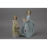 TWO LLADRO FIGURES, 'Spring Enchantment' No.6130 (boxed) and 'Floral Treasures' No.5605 (2)