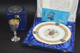 THE LICHFIELD CATHEDRAL PLATE, by Spode 649/672 (certificate), together with a silver goblet,