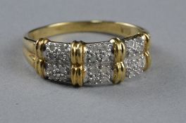 A 9CT DIAMOND DRESS RING, ring size R1/2, approximate weight 3.2 grams