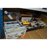 SIX BOXES OF AIRCRAFT MEMORABILIA, to include books, pictures, photographs, stamps etc, together