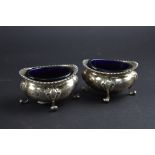 A PAIR OF SILVER SALTS, Sheffield 1928