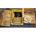 THREE BOXES OF OVER 200 L.P'S AND 78'S, including The Beatles, Elvis Presley, etc