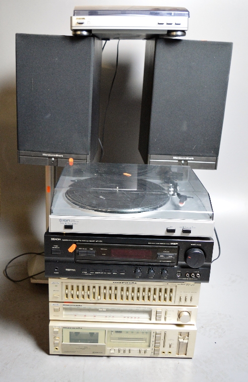 VINTAGE MARANTZ COMPONENT HI-FI EQUIPMENT, including a SD420 tape player, a ST320L tuner, a EQ20