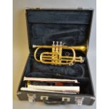 A YAMAHA YCR-2330 II B FLAT CORNET, in it's original case, Serial No.663498, stamped at the