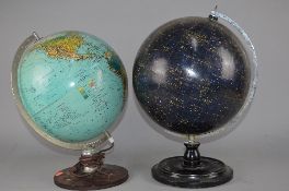 A PHILIPS 12'' CELESTIAL GLOBE, magnitude 1st, 2nd, 3rd, 4th & 5th, approximately 25cm diameter on