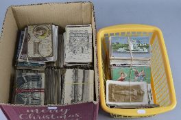 A LARGE COLLECTION OF POSTCARDS IN TWO BOXES, dating from the late 19th/early 20th Century,