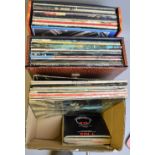 TWO CASES AND A TRAY OF L.P'S AND SINGLES, including Abbey Road and 1967-1970 by The Beatles,